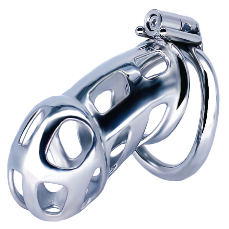 BDStyle Long Cobra Metal Chastity Cage Silver - Male Chastity