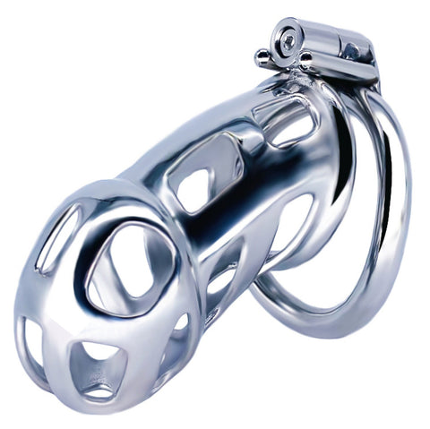 BDStyle Long Cobra Metal Chastity Cage Silver - Male Chastity