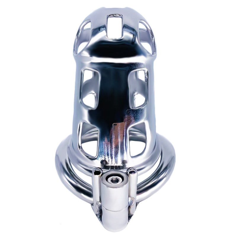 BDStyle Long Cobra Metal Chastity Cage Silver - Male Chastity