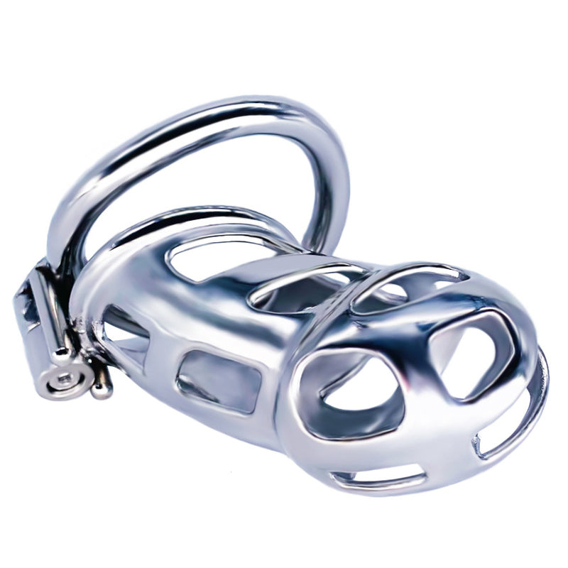 BDStyle Long Cobra Metal Chastity Cage Silver - Male Chastity
