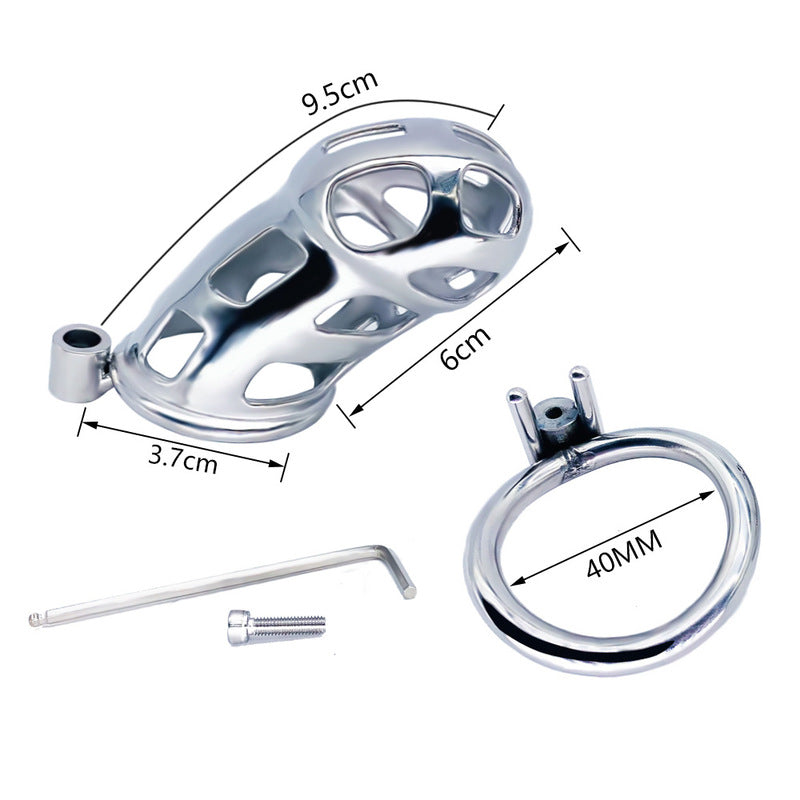 BDStyle Long Cobra Metal Chastity Cage Silver - Male Chastity