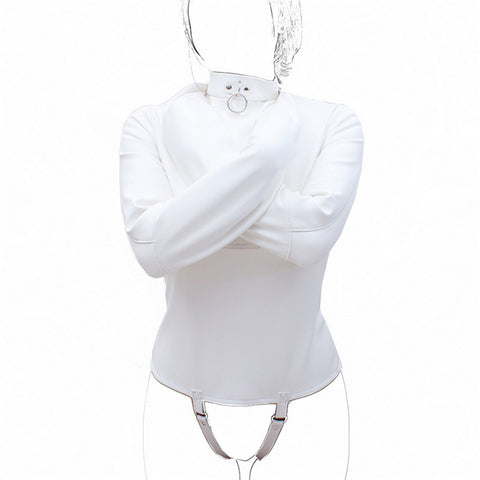 BDStyle Small Premium Leather Straight Jacket Strict Restraint - Her Fetish