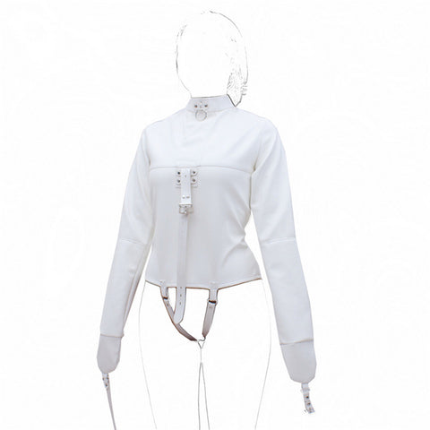 BDStyle Small Premium Leather Straight Jacket Strict Restraint - Her Fetish
