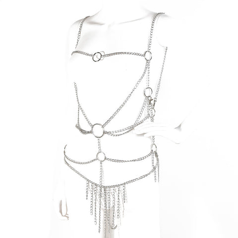 BDStyle Metal Chain Waterfall Top and Bottom Set - Her Fetish