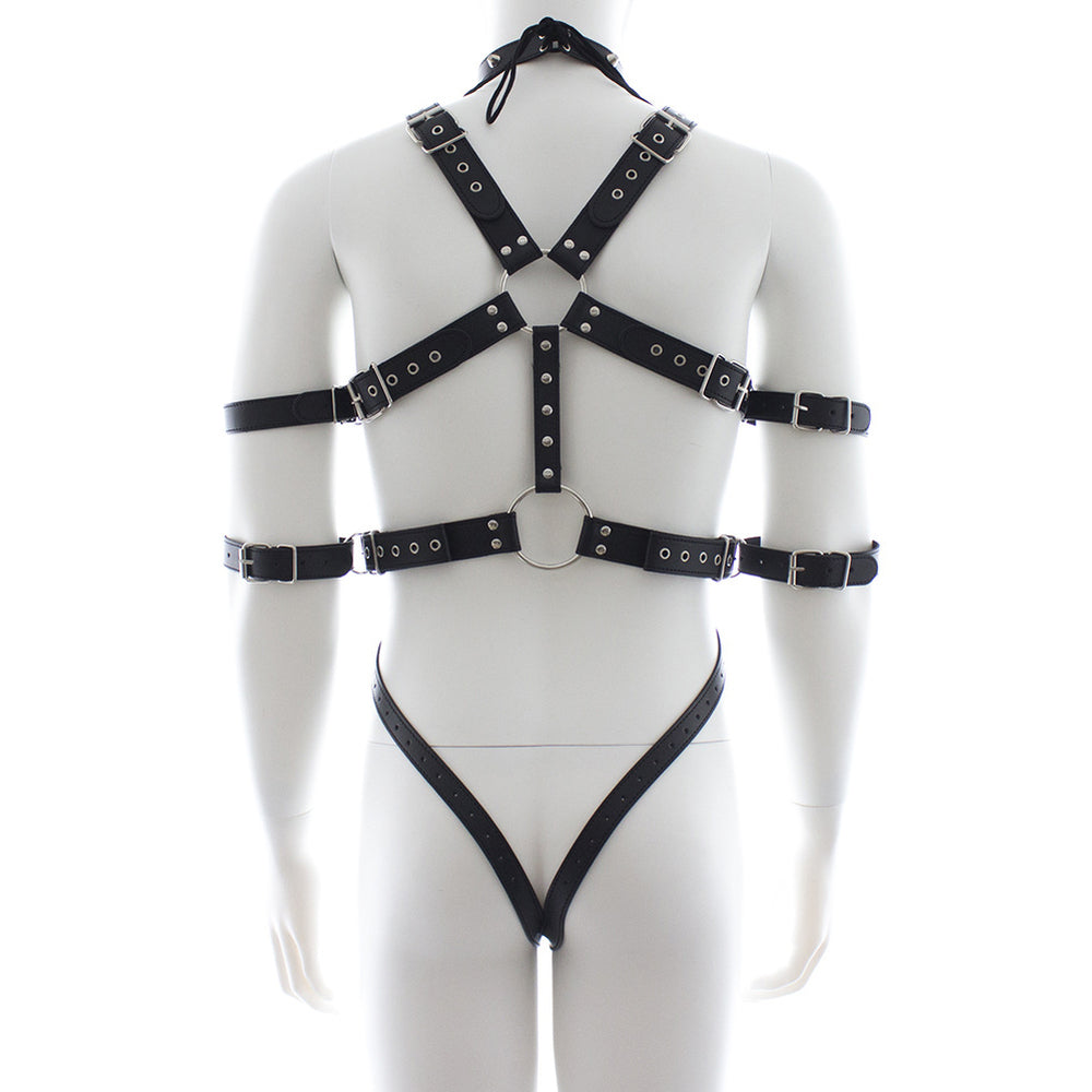 BDStyle Fetish Full Body Harness With Double Cuffs - - His Fetish