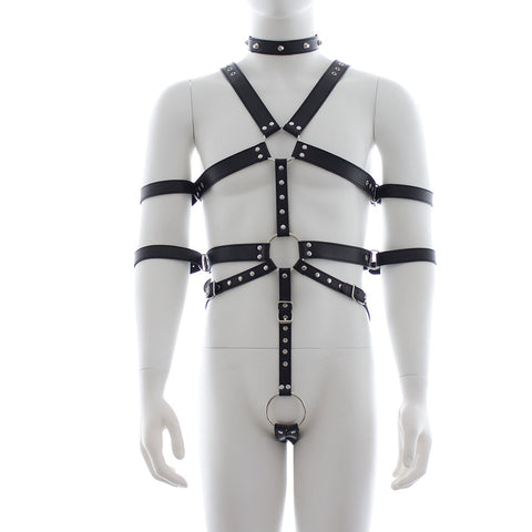 BDStyle Fetish Full Body Harness with Double Cuffs - His Fetish