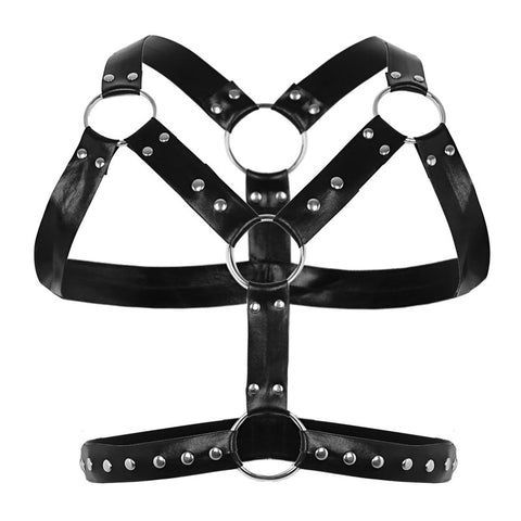 BDStyle Punk Chest Harness Costume Straps with O Rings - Cuffs And Restraints