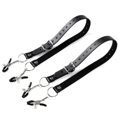 BDStyle Faux Leather Labia Clamp Belt - - Pussy And Clit Toys