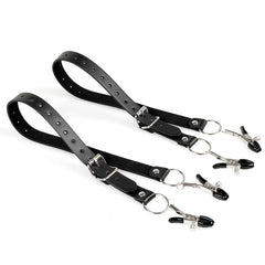 BDStyle Faux Leather Labia Clamp Belt - - Pussy And Clit Toys