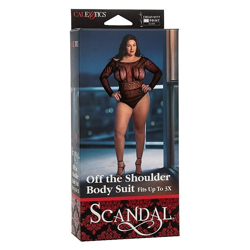 Scandal Plus Size Off the Shoulder Body Suit - Hosiery