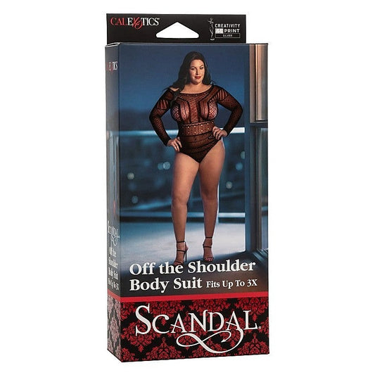 Scandal Plus Size Off the Shoulder Body Suit - Hosiery
