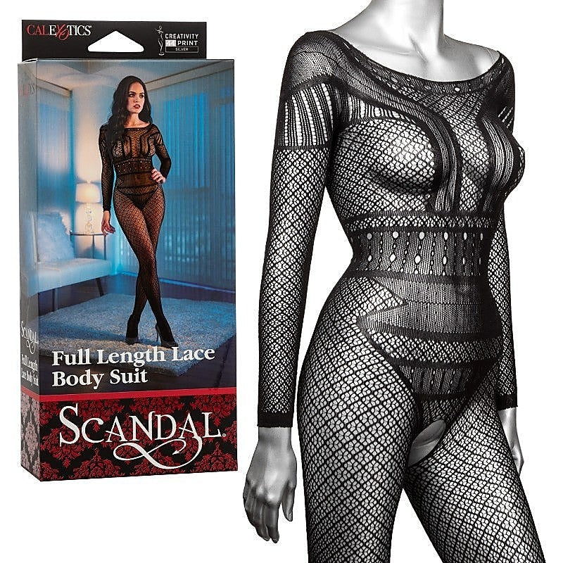 Scandal Full Length Lace Body Suit by California Exotics - Hosiery