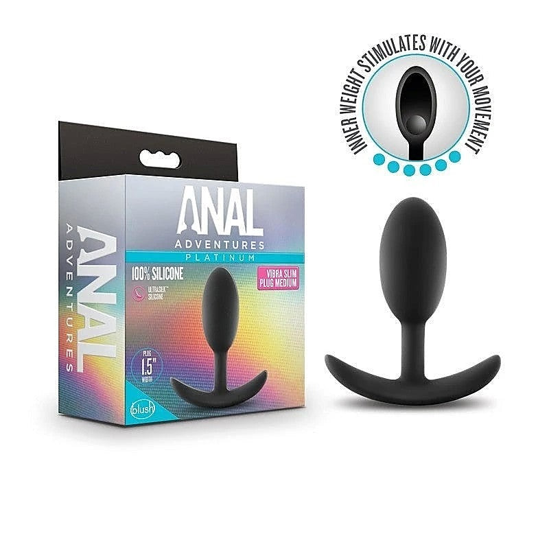 Anal Adventures Platinum Vibra Slim Plug by Blush Novelties - Butt Plugs