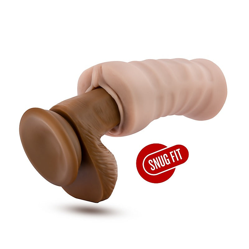 Lifelike Ribbed Vibrating Masturbator by Blush Novelties - Masturbators and Strokers