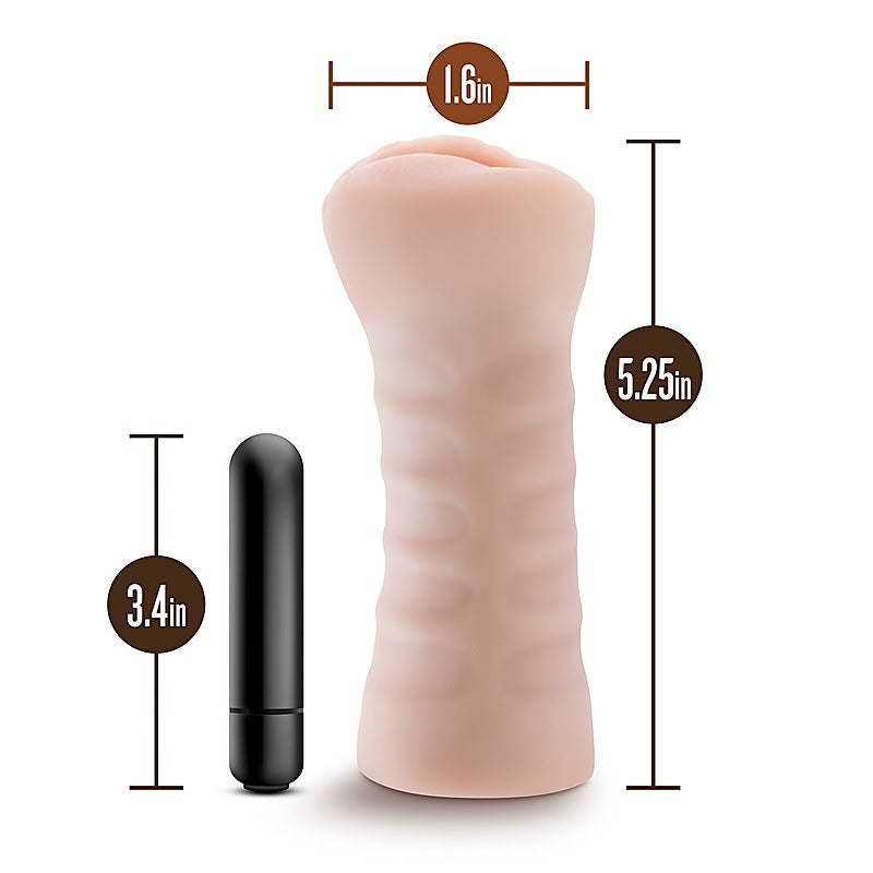 Lifelike Ribbed Vibrating Masturbator by Blush Novelties - Masturbators and Strokers