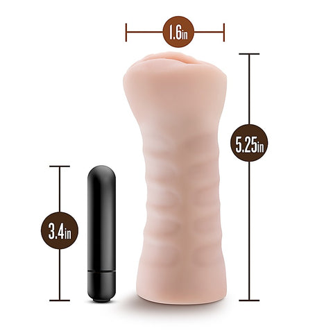 Lifelike Ribbed Vibrating Masturbator by Blush Novelties - Masturbators and Strokers