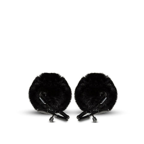 Noir Pom Adjustable Nipple Clamps by Blush Novelties - Nipple and Clit Clamps