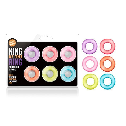 Play With Me King Of The Cock Ring 6-pack by Blush Novelties - Cock Ring Sets