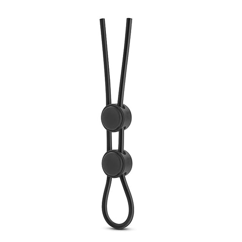 Stay Hard Silicone Double Loop Cock Ring Black - Stretchy Cock Rings