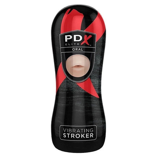PDX Elite Vibrating Oral Sex Realistic Mens Stroker - Masturbators and Strokers
