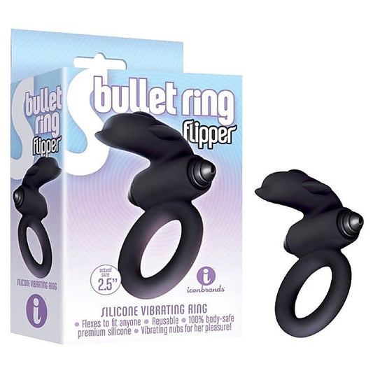 The 9's S-Bullet Cock Ring Flipper by Icon Brands - Vibrating Cock Rings
