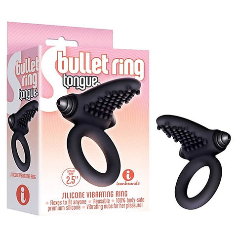 9's S-Bullet Ring - Tongue by Icon Brands - Vibrating Cock Rings