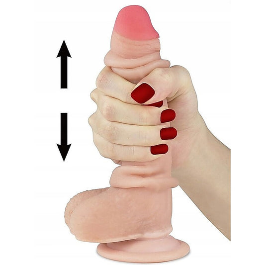 Sliding Skin Dual Layer Dong 9.5'' Dong with Flexible Skin - Realistic Dildos