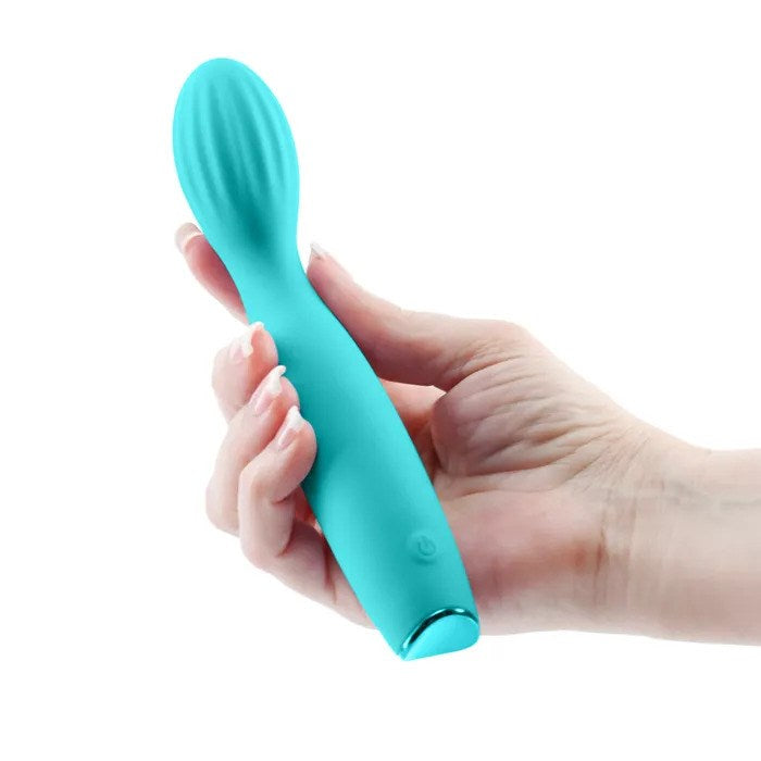 NS Novelties Revel Pixie Silicone G Spot Vibrator with Curved Tip - Teal - G-Spot Vibrators