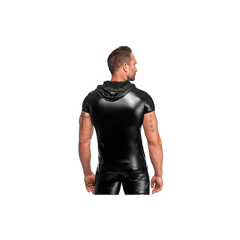 Vexen Hooded Powerwetlook T-Shirt by Noir Handmade - Mens Briefs And Boxers