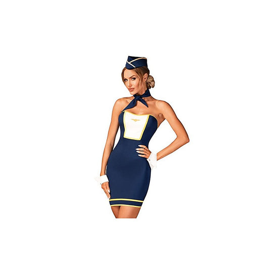 4 Piece Sexy Womens Stewardess Uniform by Obsessive - Fancy Dress Ups