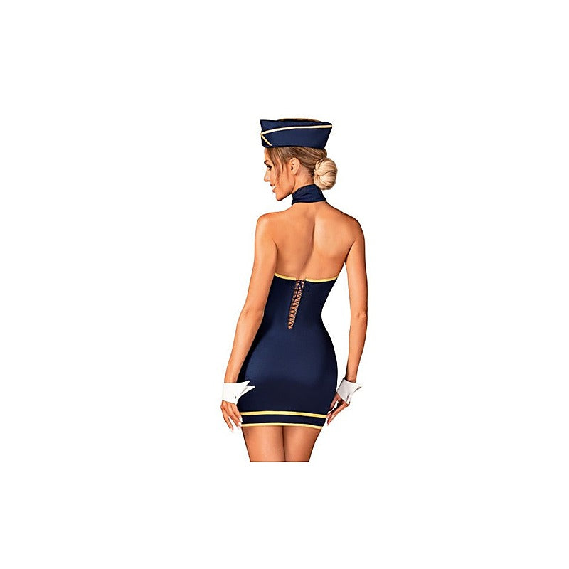 4 Piece Sexy Womens Stewardess Uniform by Obsessive - Fancy Dress Ups