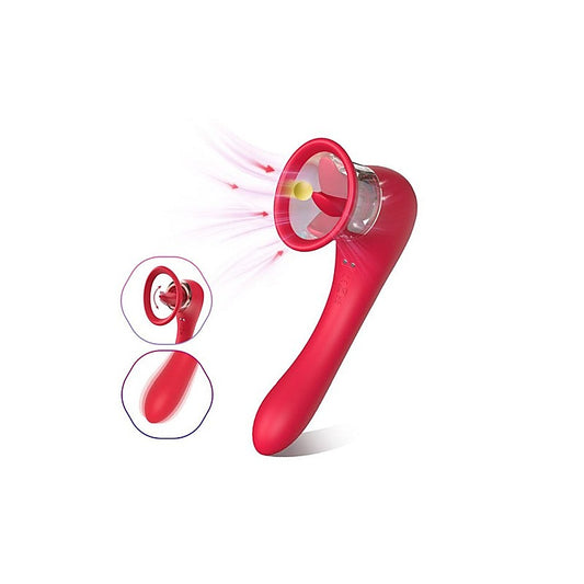 Trumpet 3-In-1 Sucking Licking Vibrating Stimulator - Clit Ticklers and Pulsators