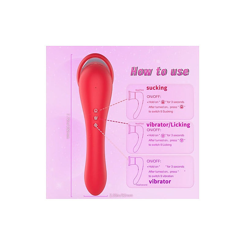 Trumpet 3-In-1 Sucking Licking Vibrating Stimulator - Clit Ticklers and Pulsators