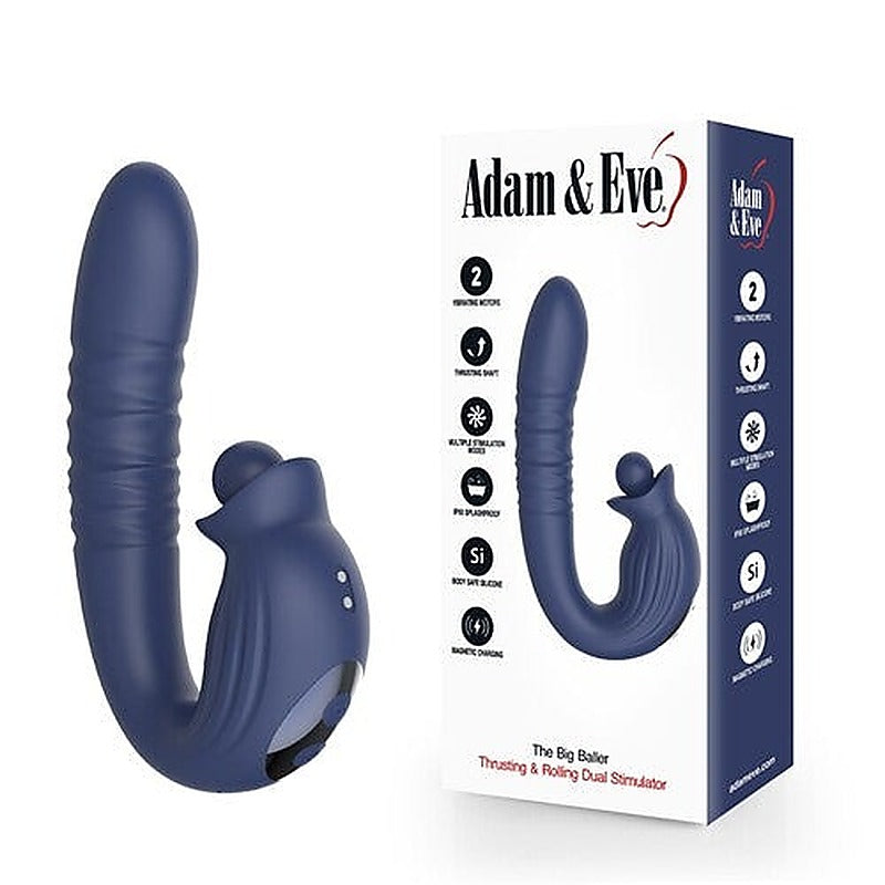 THE BIG BALLER Thrusting Rabbit Vibrator by Adam & Eve - Rabbit Vibrators