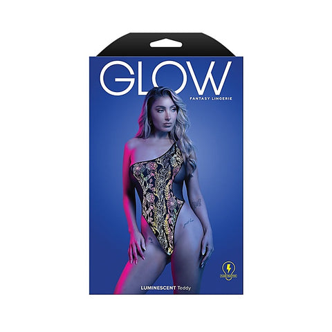 Fantasy Lingerie GLOW Luminescent Flash Teddy Black - Teddies and Bodysuits
