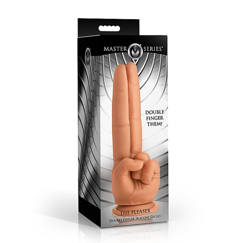 Master Series The Pleaser Double Finger Dildo by XR Brands - Realistic Dildos