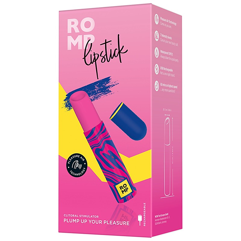 Romp Lipstick Pleasure Air Clitoral Vibrator by Love Honey - Clit Ticklers and Pulsators