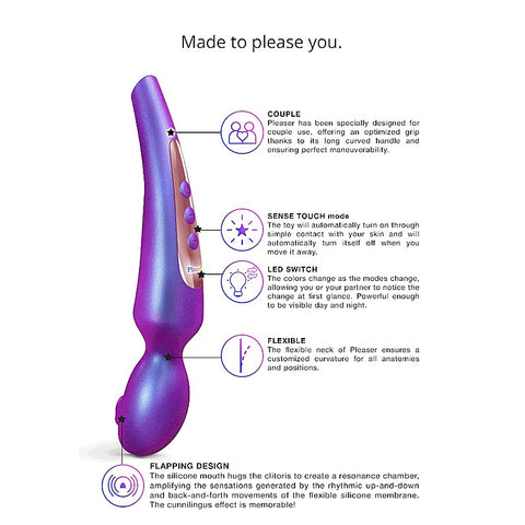 LOVE TO LOVE Pleaser Flapping Design Body Wand Purple - Body Wands