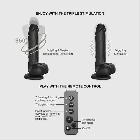 Rotating and Vibrating Realistic Dildo Large by Strap-On-Me - Vibrating Dildos