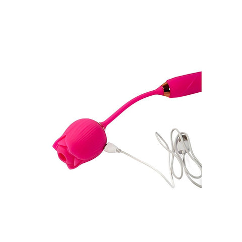 Pink Pussycat Thrusting Rose Vibrator by Cousins Group - Clit Ticklers and Pulsators