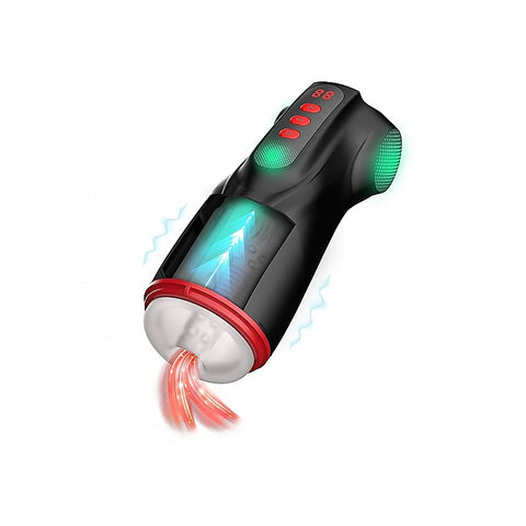 Raven Shadow Sinner Vibrating Masturbator by Shots Toys - Masturbators and Strokers