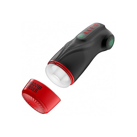 Raven Shadow Sinner Vibrating Masturbator by Shots Toys - Masturbators and Strokers