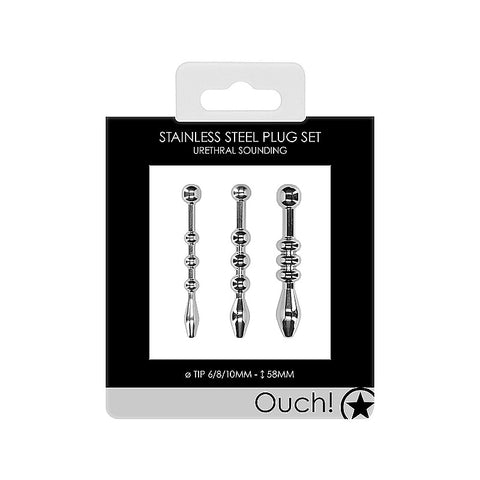 Urethral Sounding Stainless Steel Plug Set by Shots Toys - Urethral Sounds