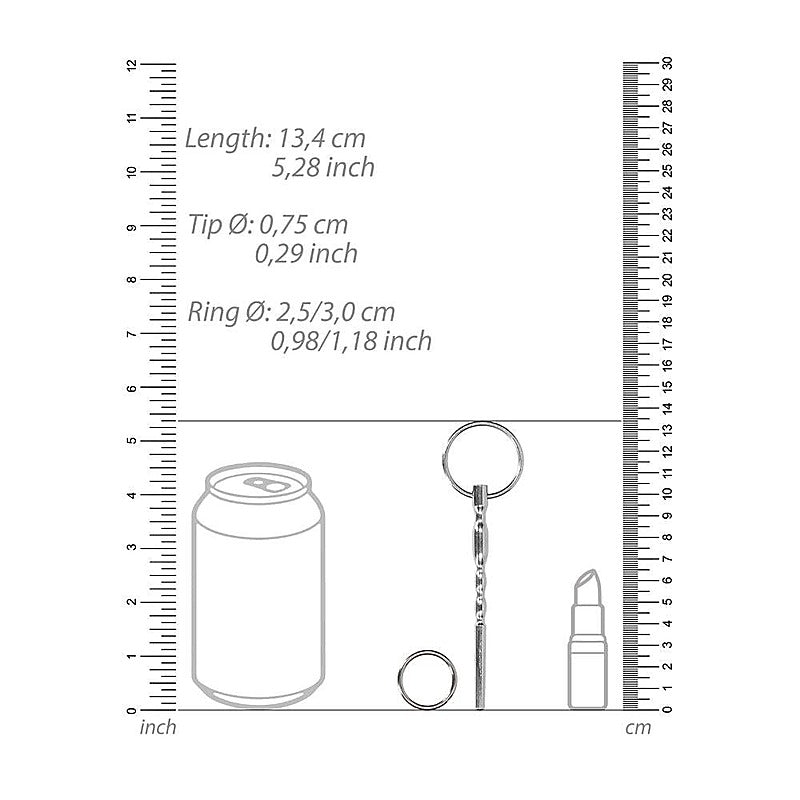 Stainless Steel Urethral Penis Plug With Ring 8mm - Urethral Sounds