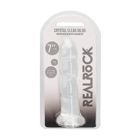 Realrock Crystal Clear Non Realistic Suction Cup Dildo 13cm - Non-Realistic Dildos