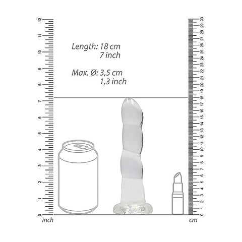 Realrock Crystal Clear Non Realistic Suction Cup Dildo 13cm - Non-Realistic Dildos