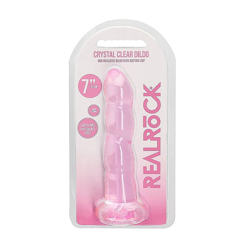 Realrock Crystal Clear Non Realistic Suction Cup Dildo 13cm - Non-Realistic Dildos