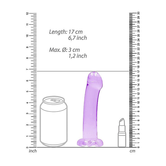 Realrock Crystal Clear Suction Cup Non Realistic Dildo - Non-Realistic Dildos