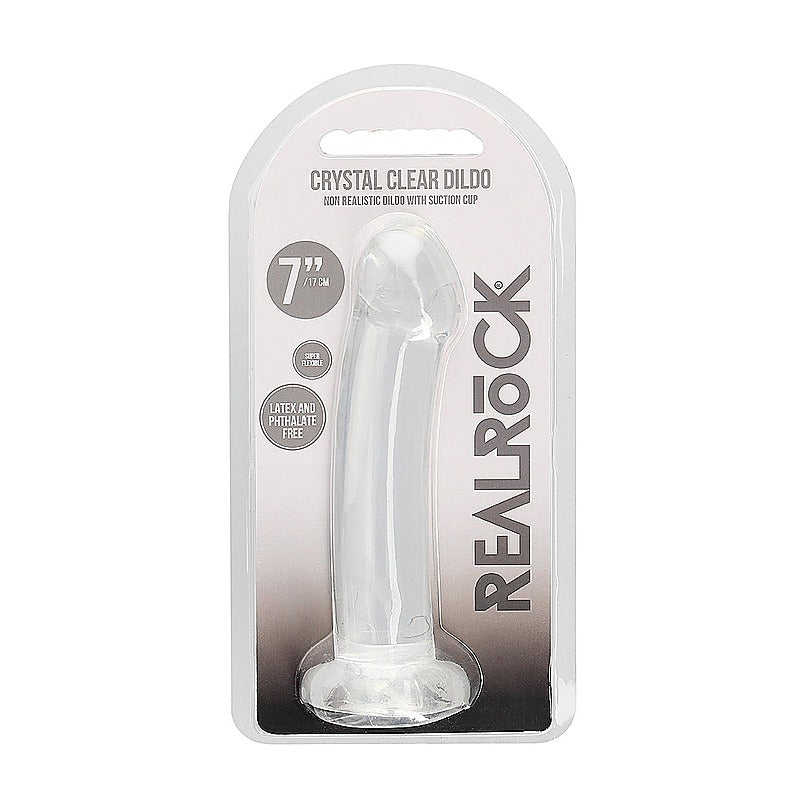 Realrock Crystal Clear Suction Cup Non Realistic Dildo - Non-Realistic Dildos
