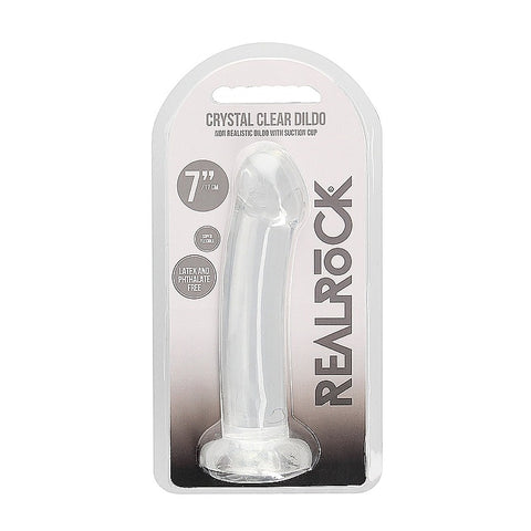 Realrock Crystal Clear Suction Cup Non Realistic Dildo - Non-Realistic Dildos